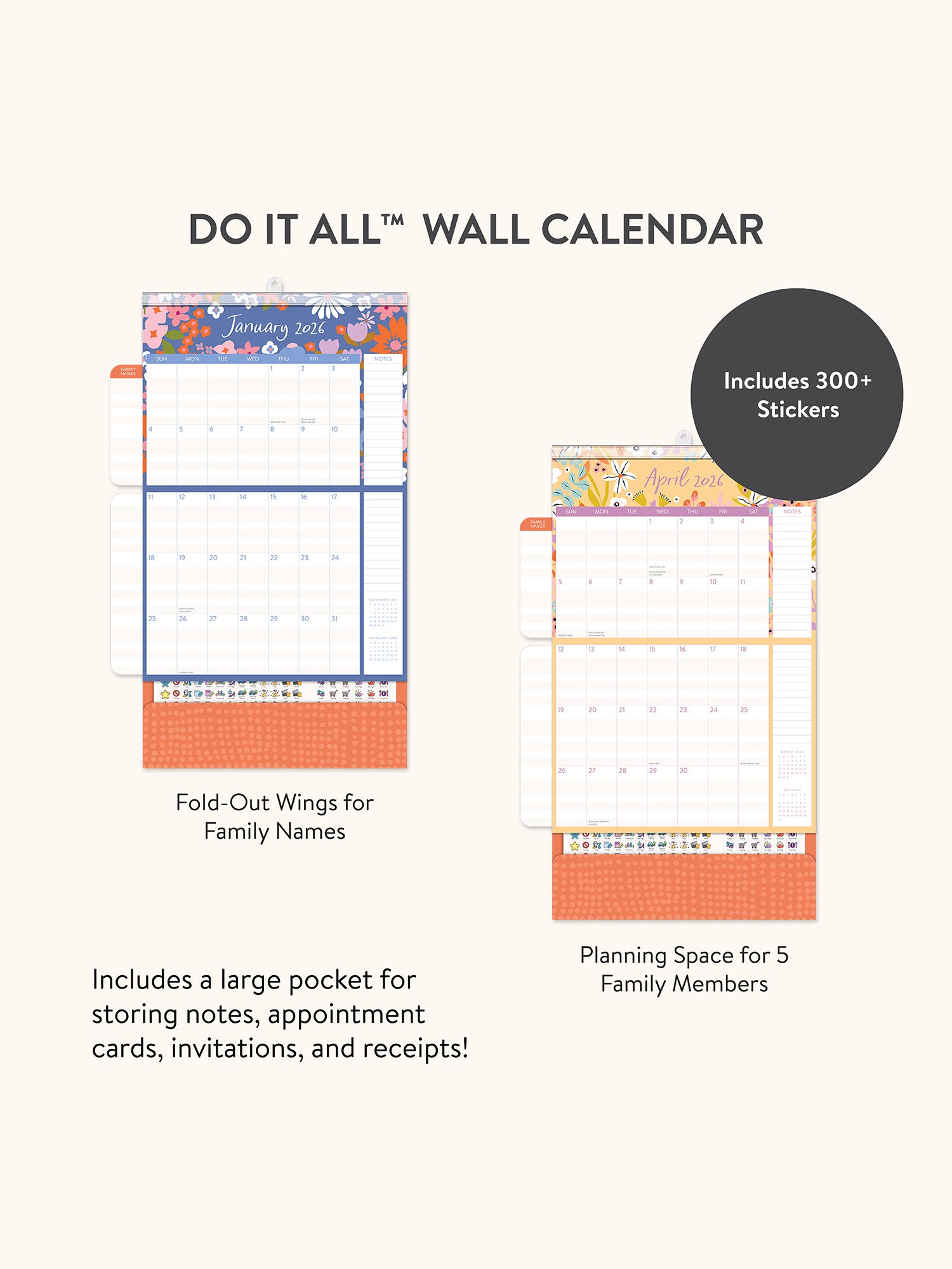2026 Secret Garden Do It All Wall Calendar