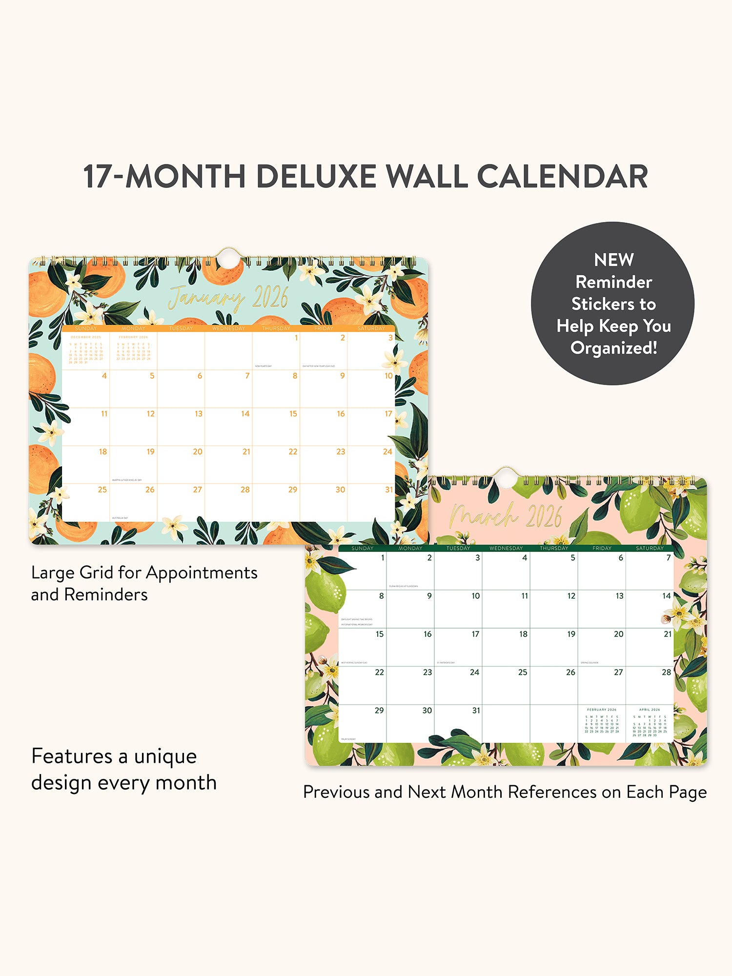 2026 Fruit &amp; Flora Deluxe Wall Calendar