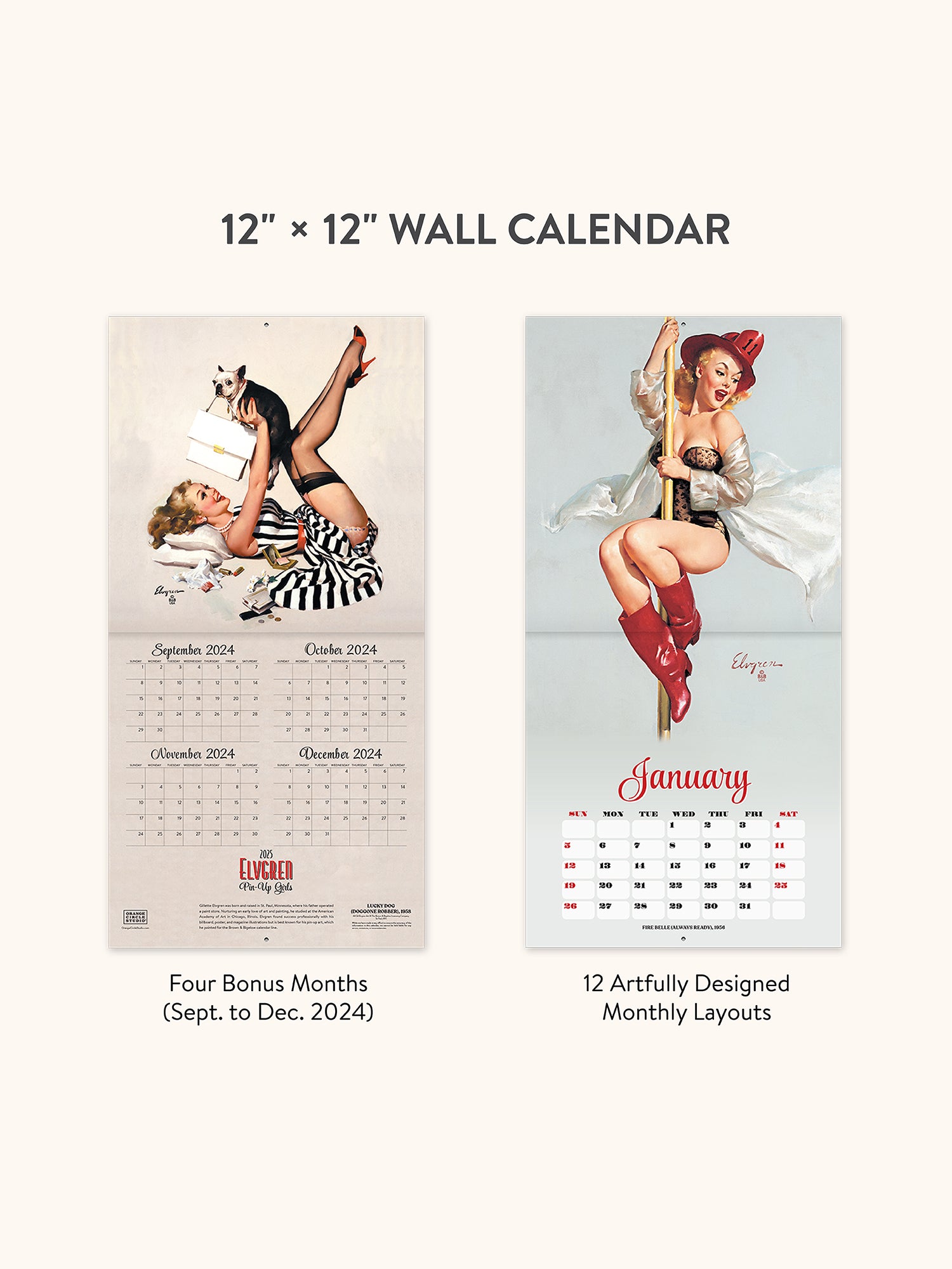 2025 Elvgren: Pin-Up Girls 12&quot; x 12&quot; Calendar