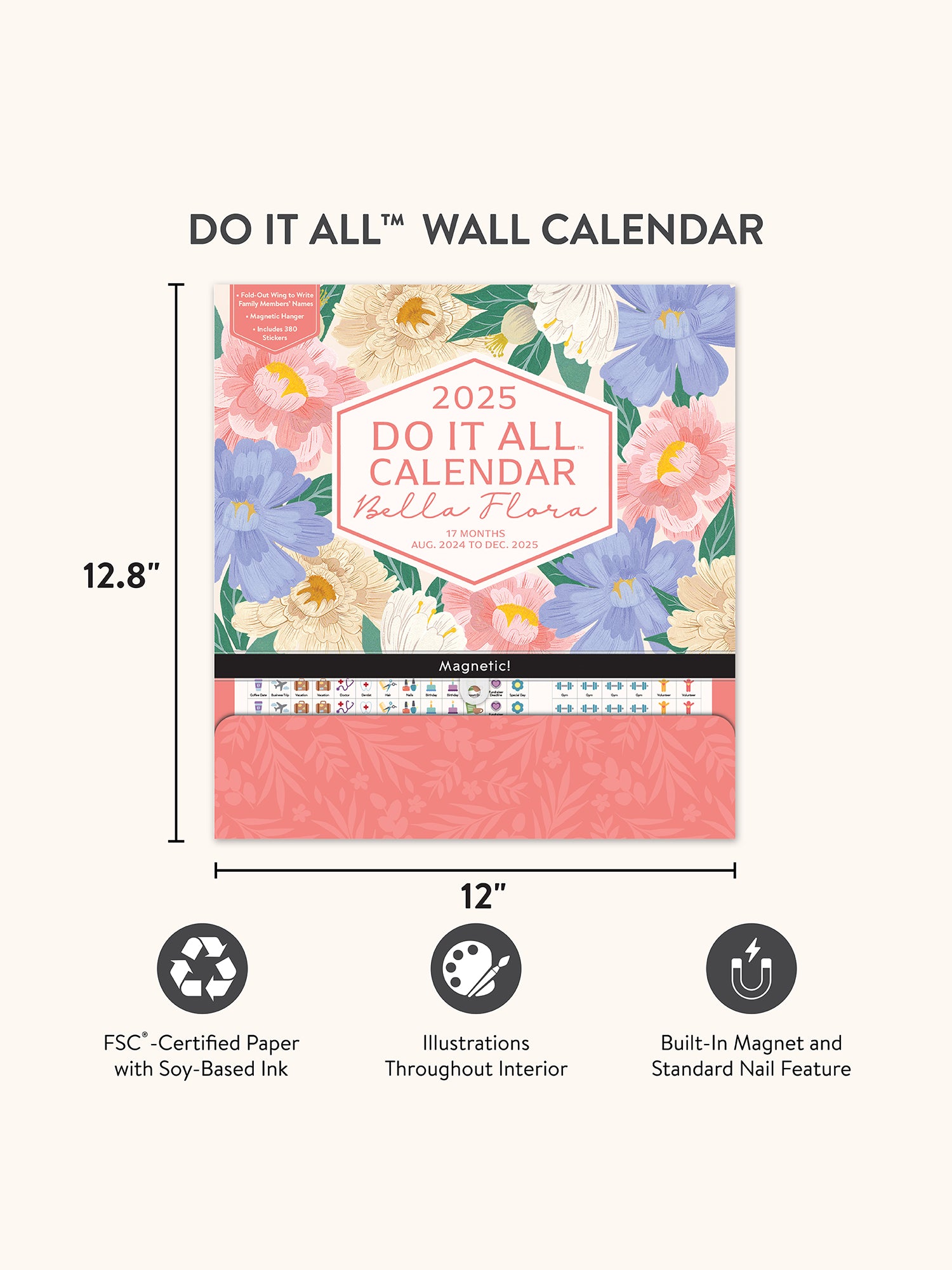 2025 Bella Flora DIA Wall Calendar