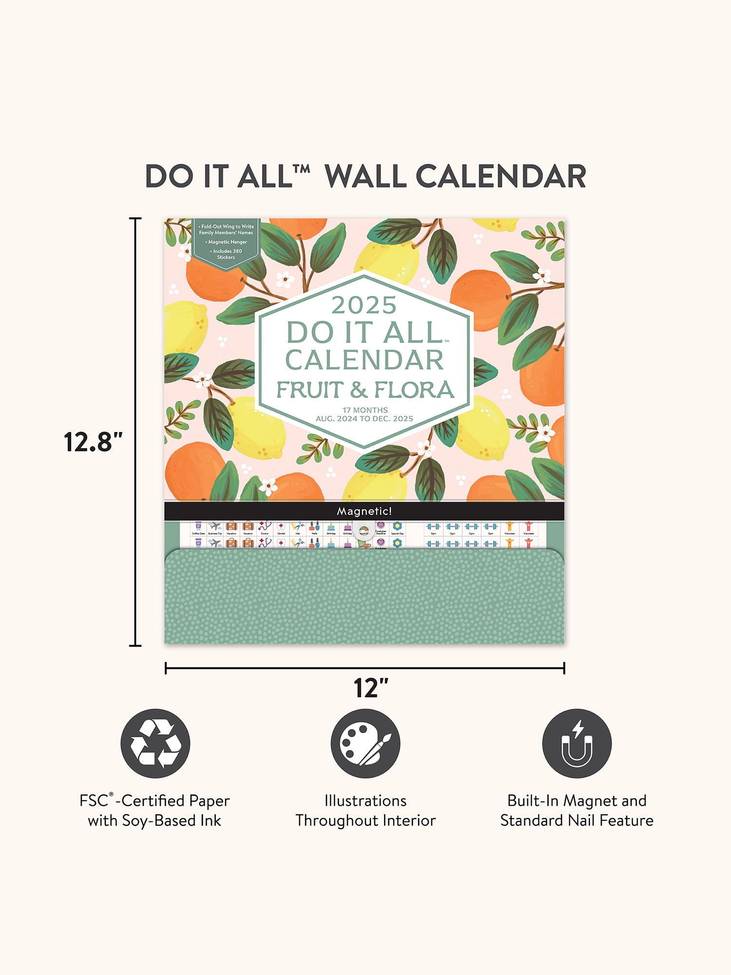 2025 Fruit &amp; Flora DIA Wall Calendar