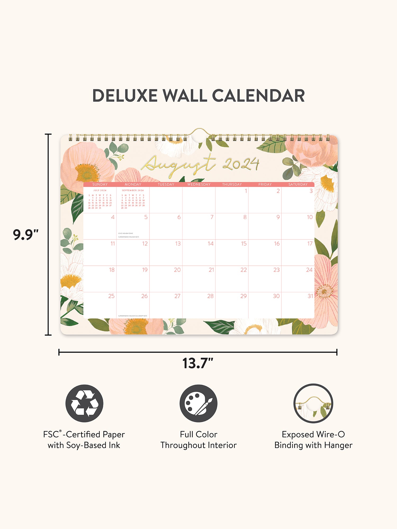 2025 Bella Flora Deluxe Wall Calendar