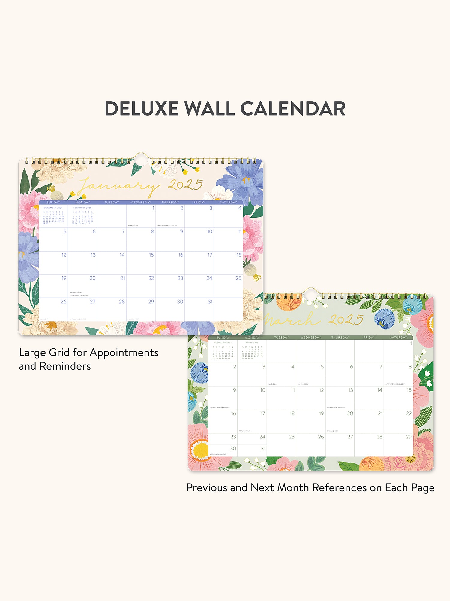 2025 Bella Flora Deluxe Wall Calendar