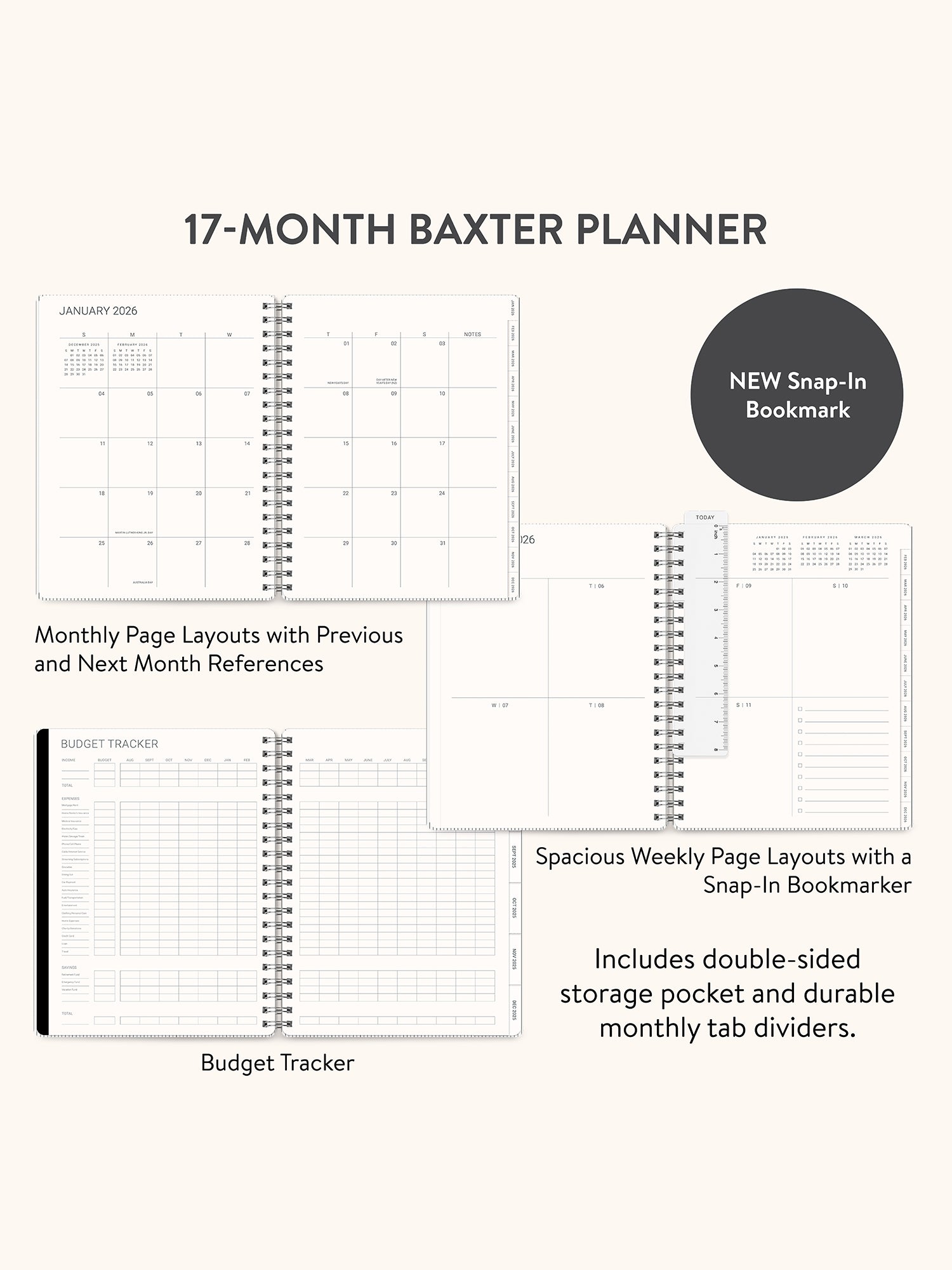 2026 Midnight Black Baxter Planner