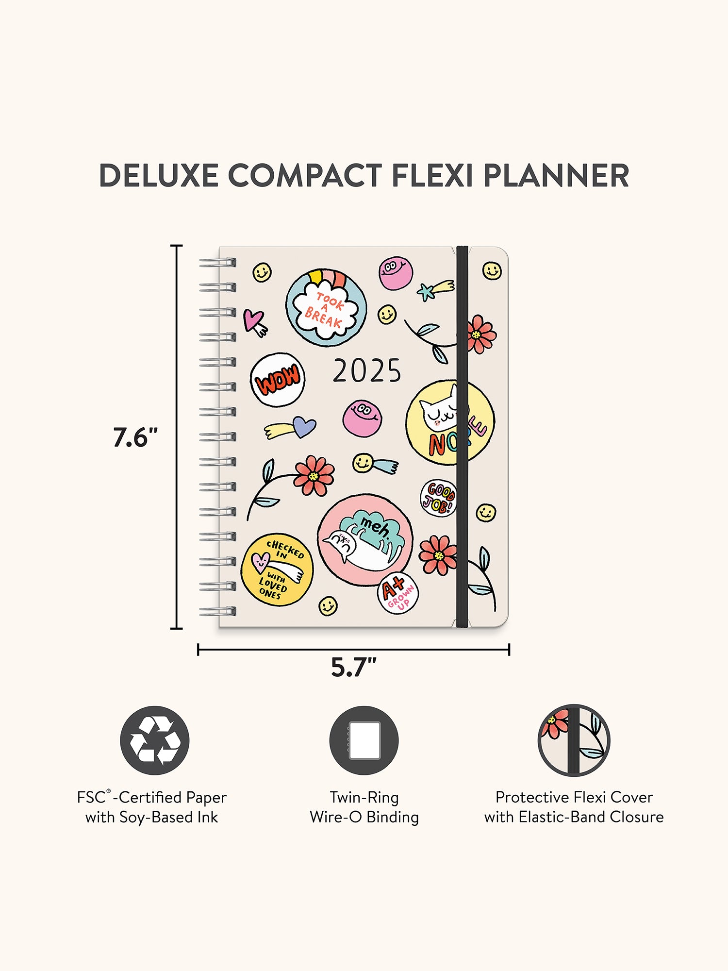 2025 Doodle Days Deluxe Compact Flexi Planner