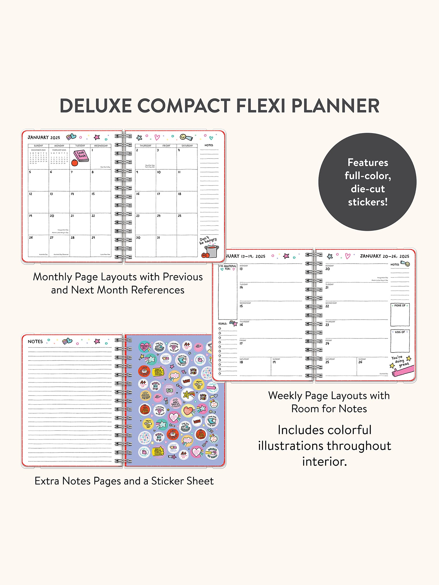 2025 Doodle Days Deluxe Compact Flexi Planner