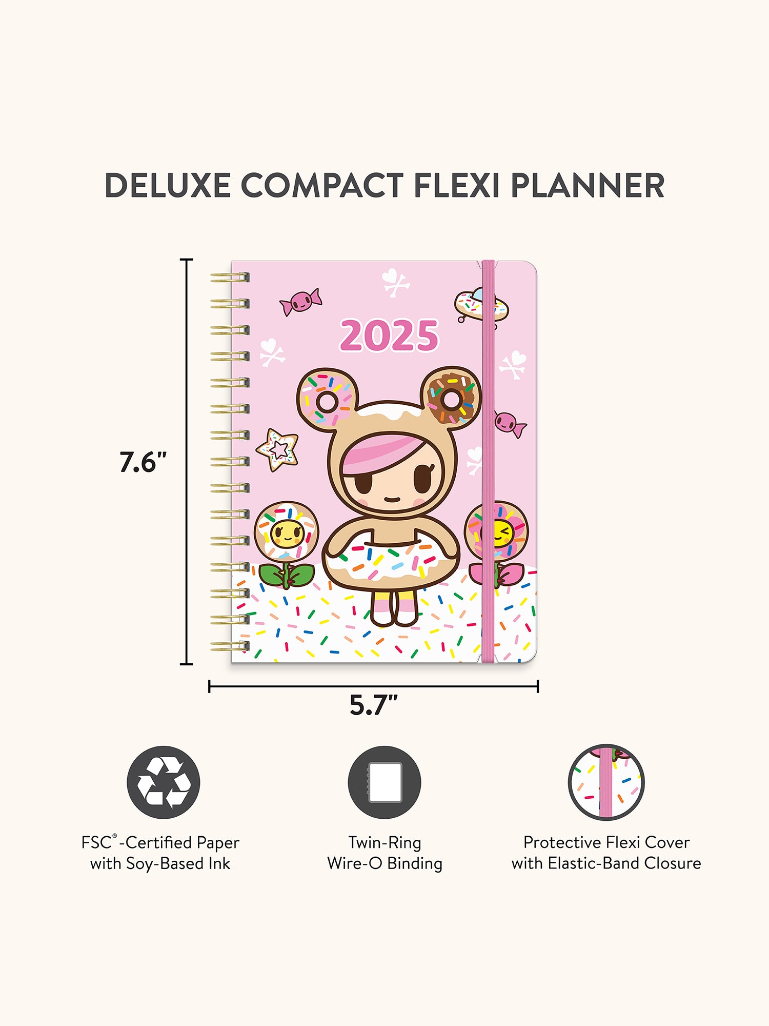 2025 tokidoki Donutella Deluxe Compact Flexi Planner