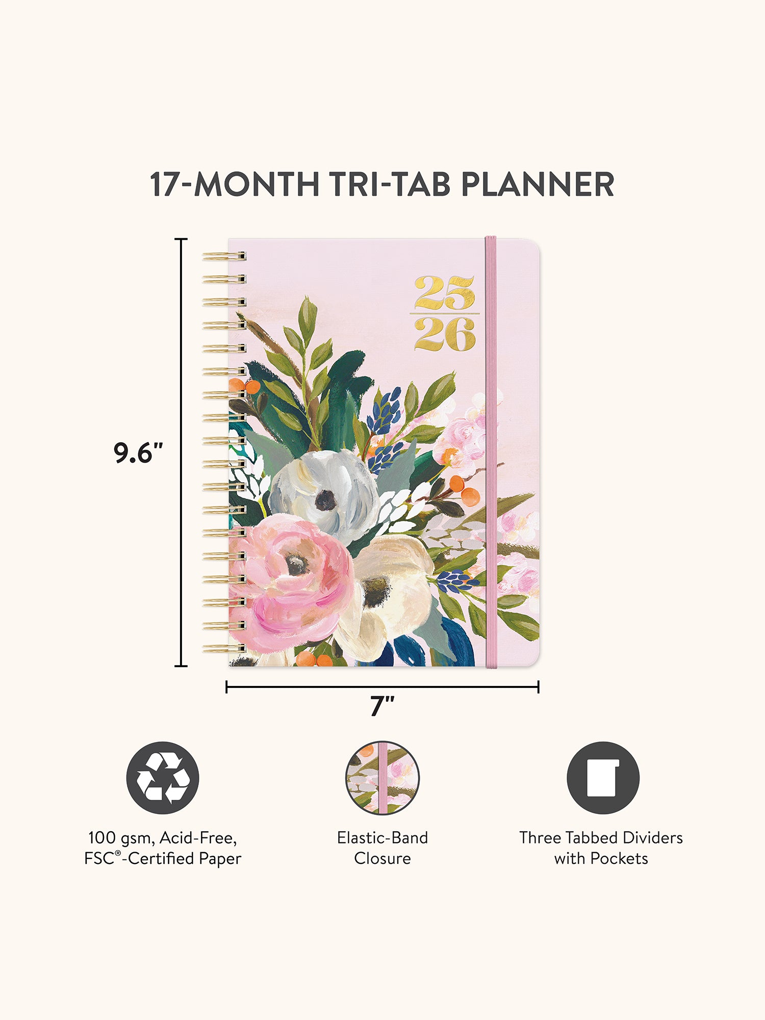 2026 Bella Flora Tri-Tab Planner