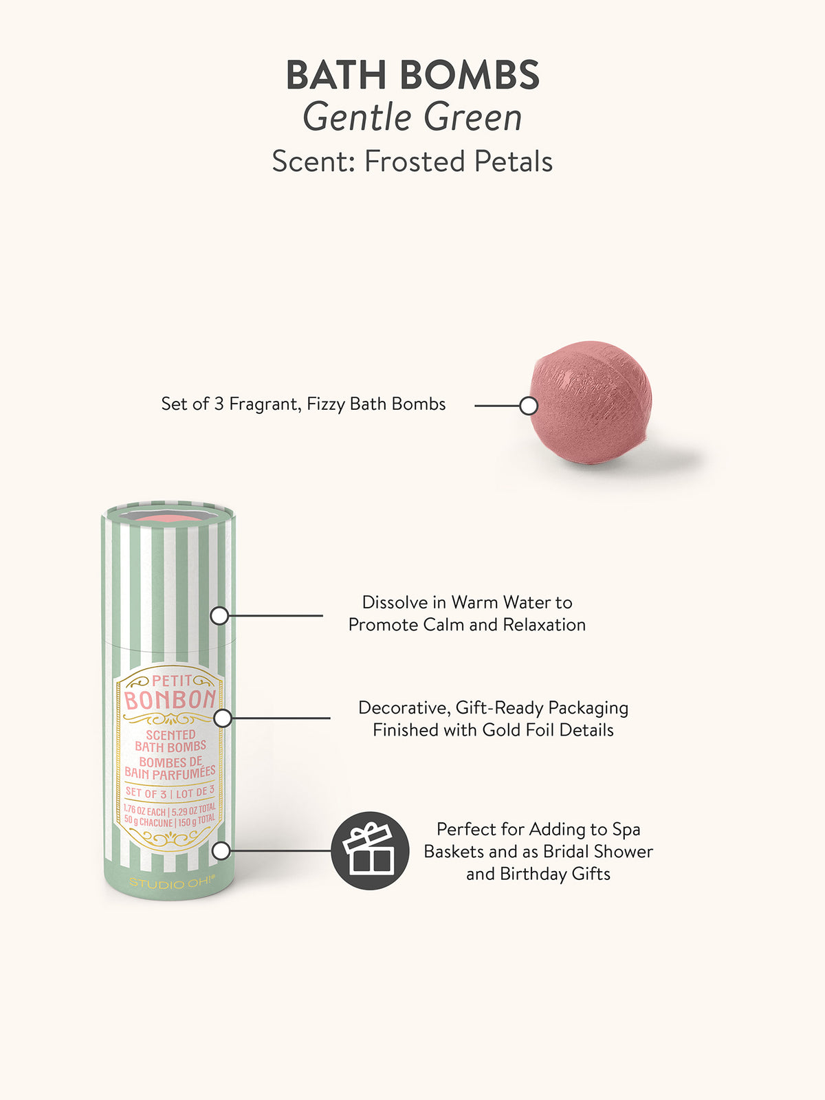 Petit Bonbon Gentle Green Bath Bombs