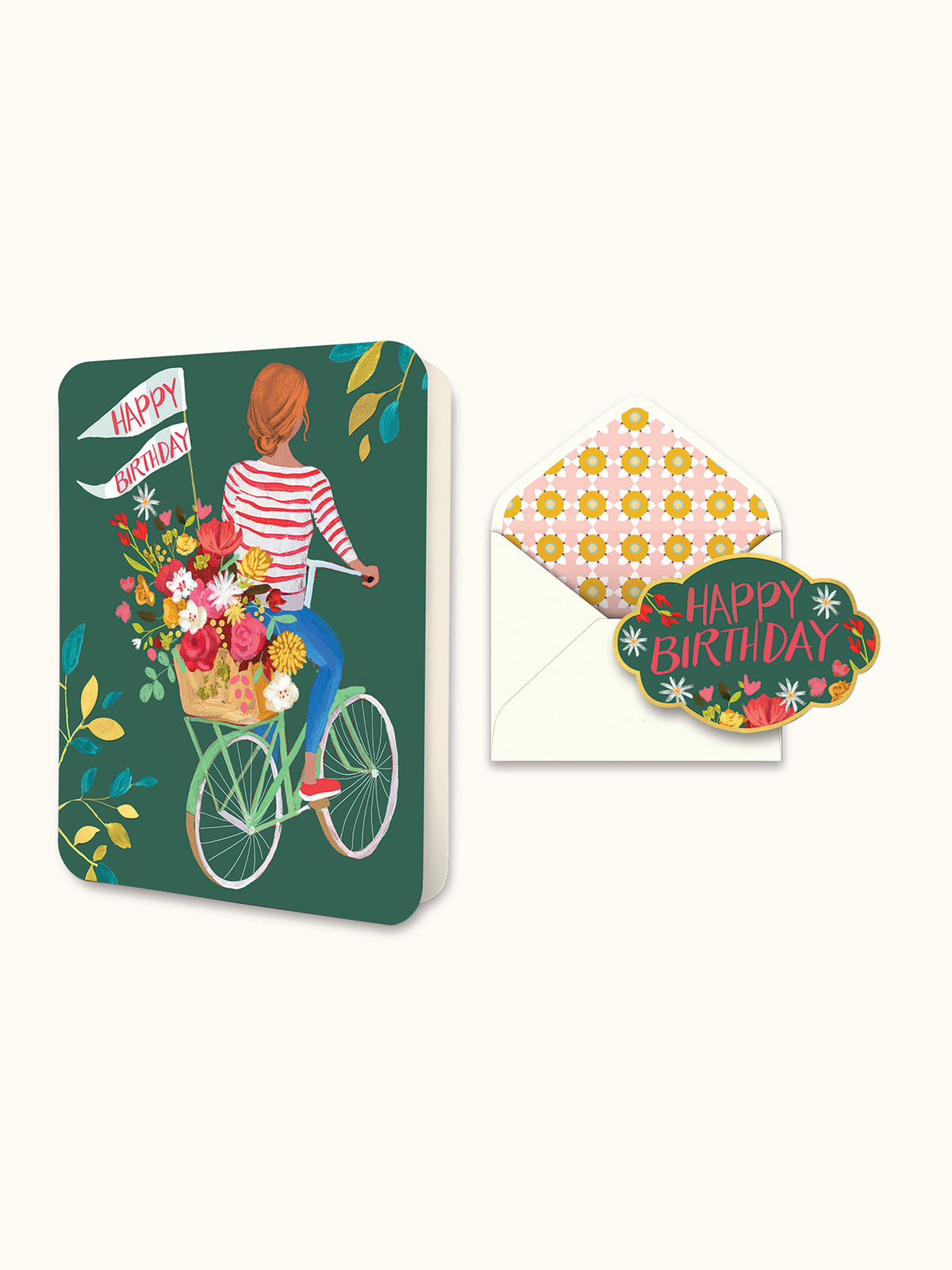 Happy Birthday Bicycle Ride Deluxe Greeting Card