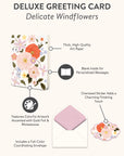 Delicate Windflowers Deluxe Greeting Cards