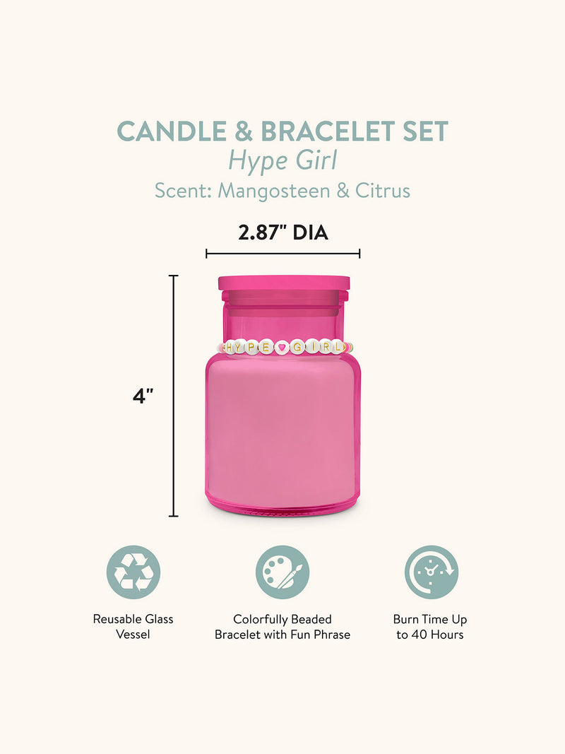 Hype Girl Candle & Bracelet Set