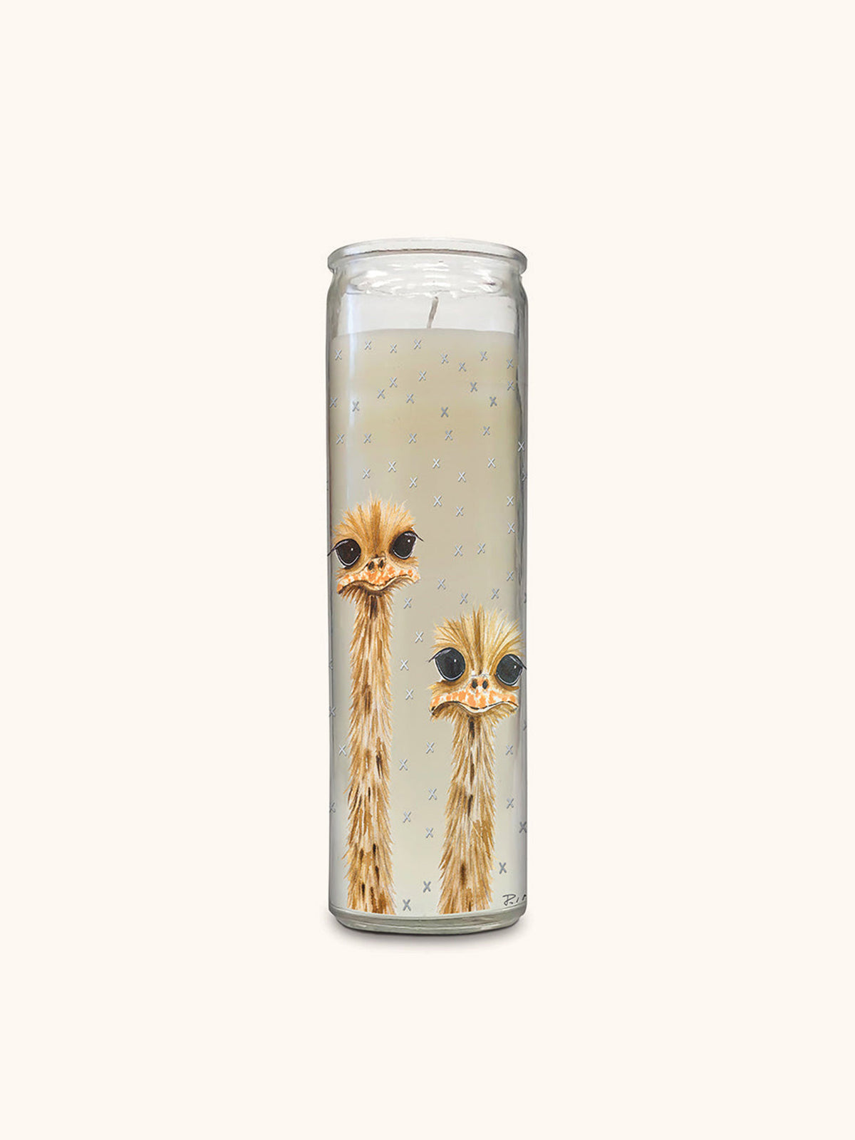 Savanna Ostrich Family Reunion Cathedral Candle