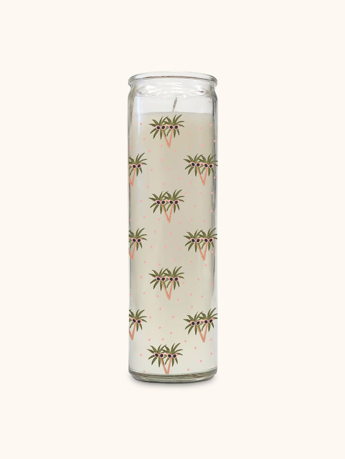Citronella & Island Coconut Cathedral Candle: Sunny Palms