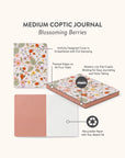 Blossoming Berries Medium Coptic-Bound Journal