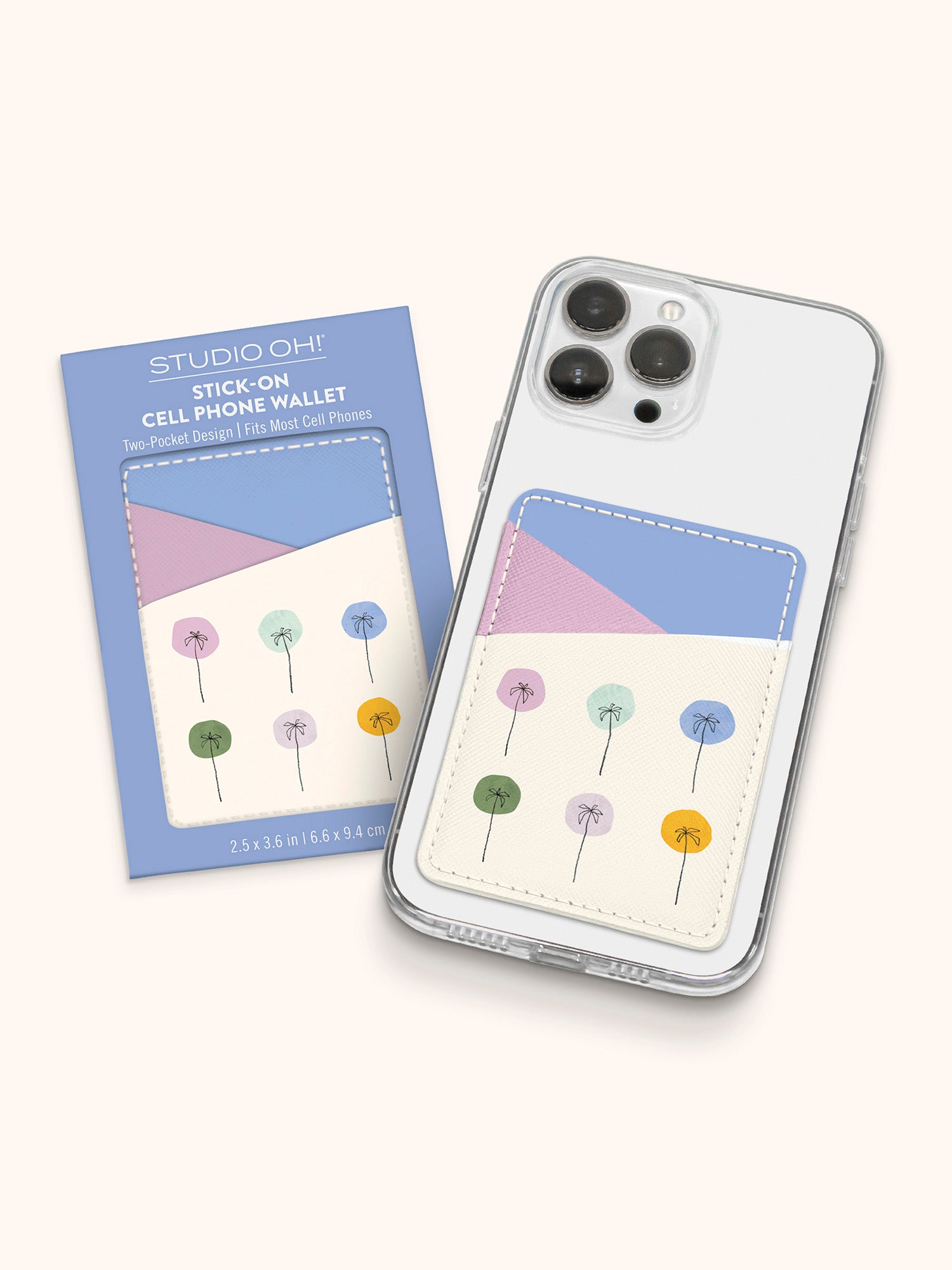 Dotted Palms Stick On Cell Phone Wallet Studio Oh