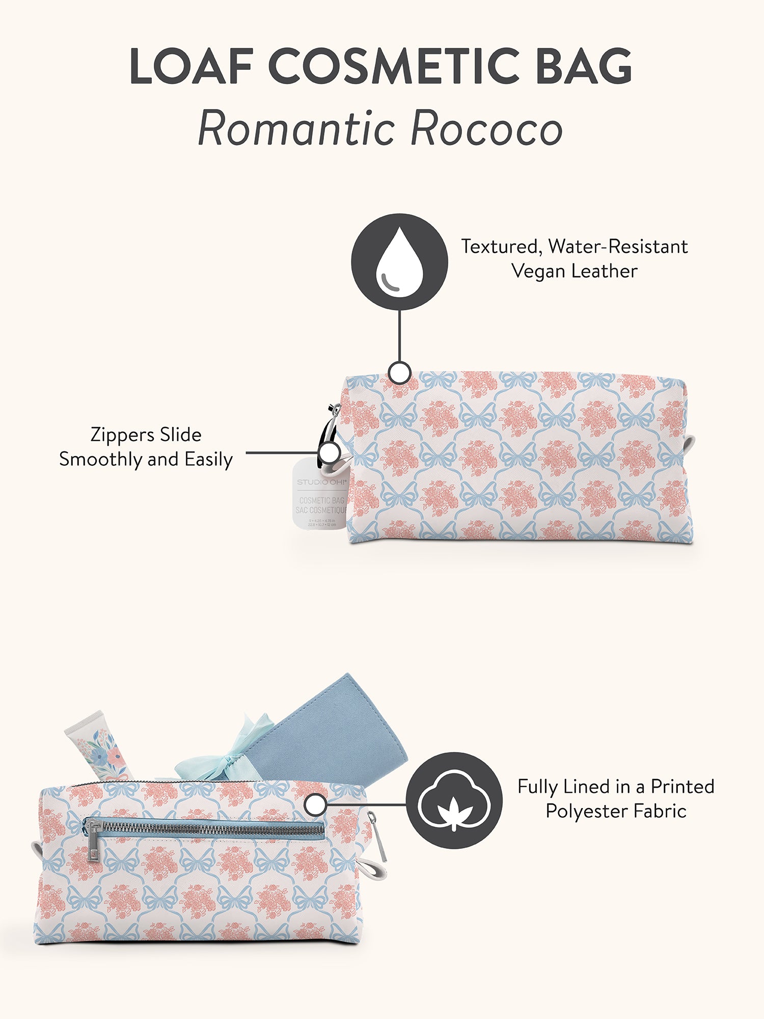 Romantic Rococo Cosmetic Loaf Pouch – Studio Oh!
