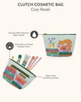 Cozy Reads Clutch Cosmetic Bag