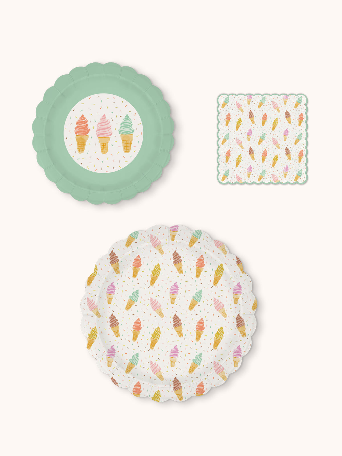 Cool & Creamy Paper Plate & Napkin Bundle – Studio Oh!