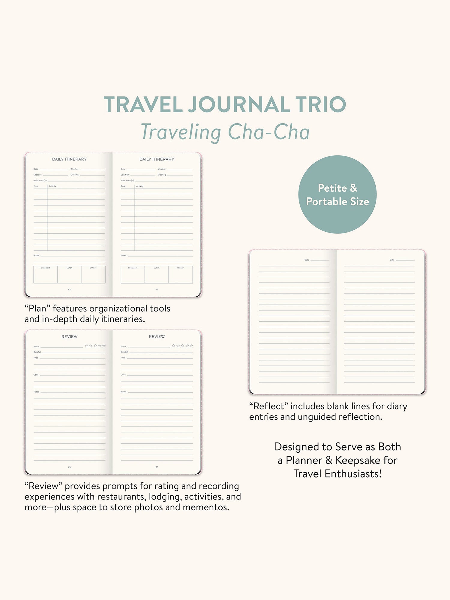 Traveling Cha Cha Travel Journal Trio Studio Oh