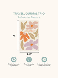 Follow the Flowers Travel Journal Trio