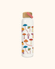 Mushroom Melody Glass Water Bottle with Bamboo Lid