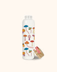 Mushroom Melody Glass Water Bottle with Bamboo Lid