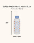 Riding the Waves Glass Water Bottle with Straw