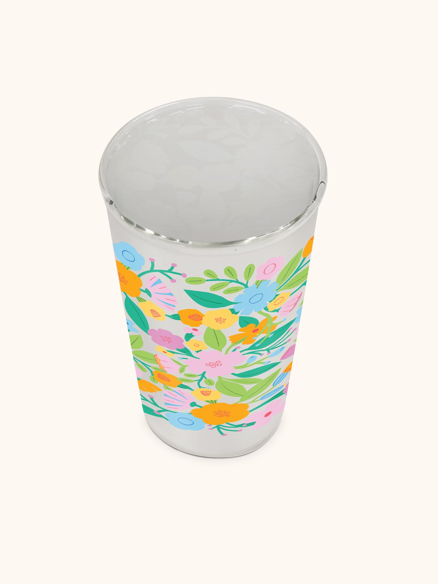 Floral Rush Glass Coffee Tumbler - Thumbnail 4