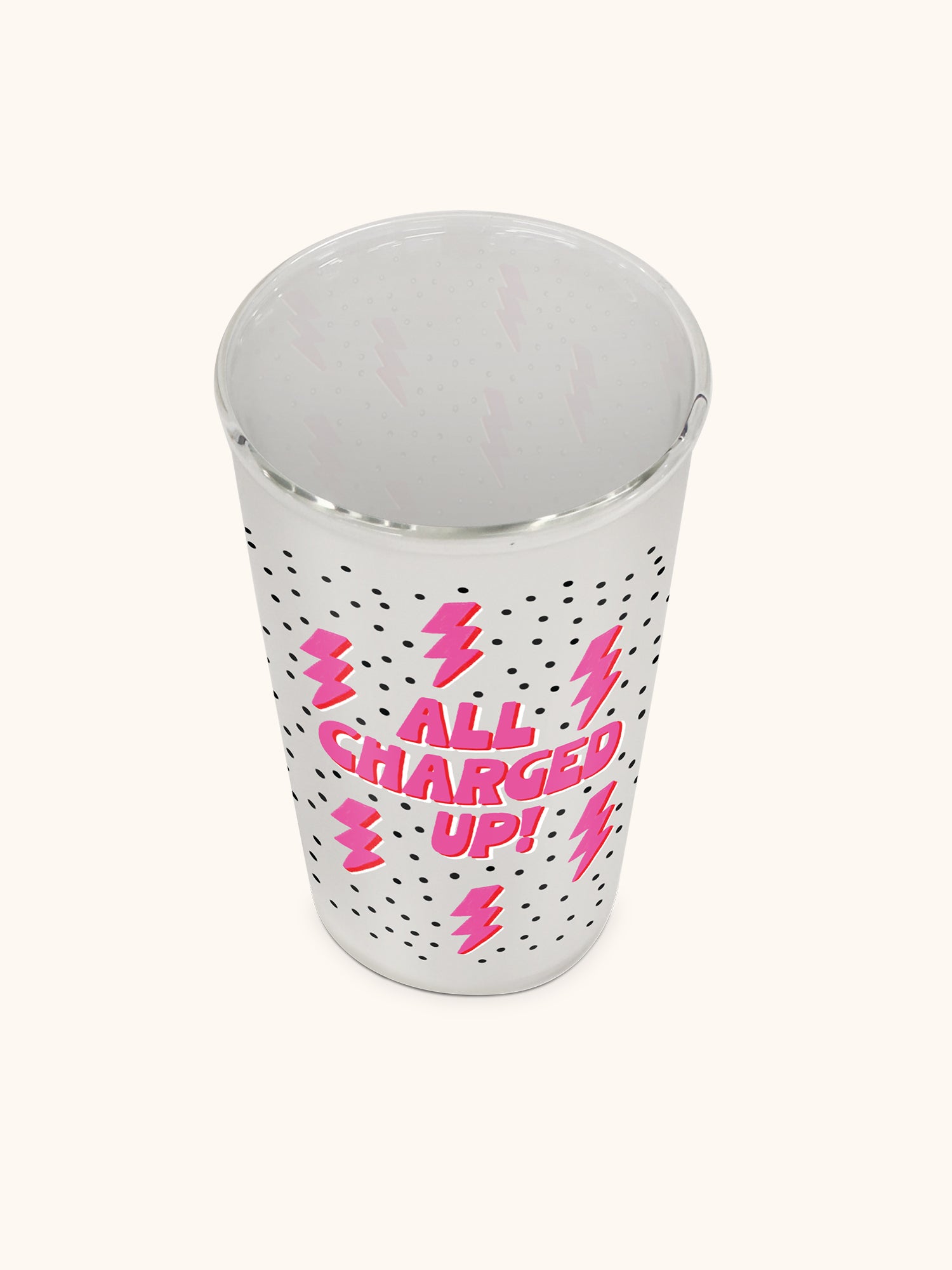 All Charged Up Glass Coffee Tumbler