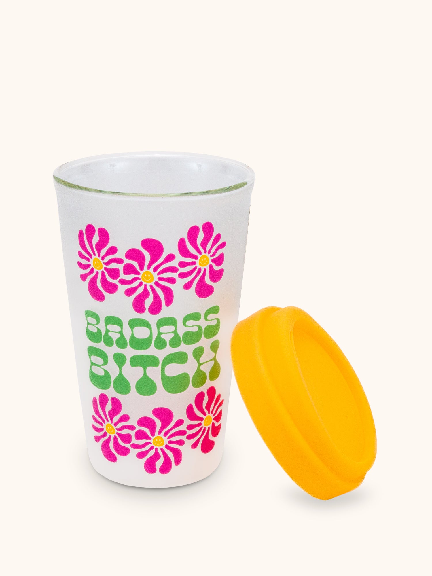 Badass Bitch Glass Coffee Tumbler