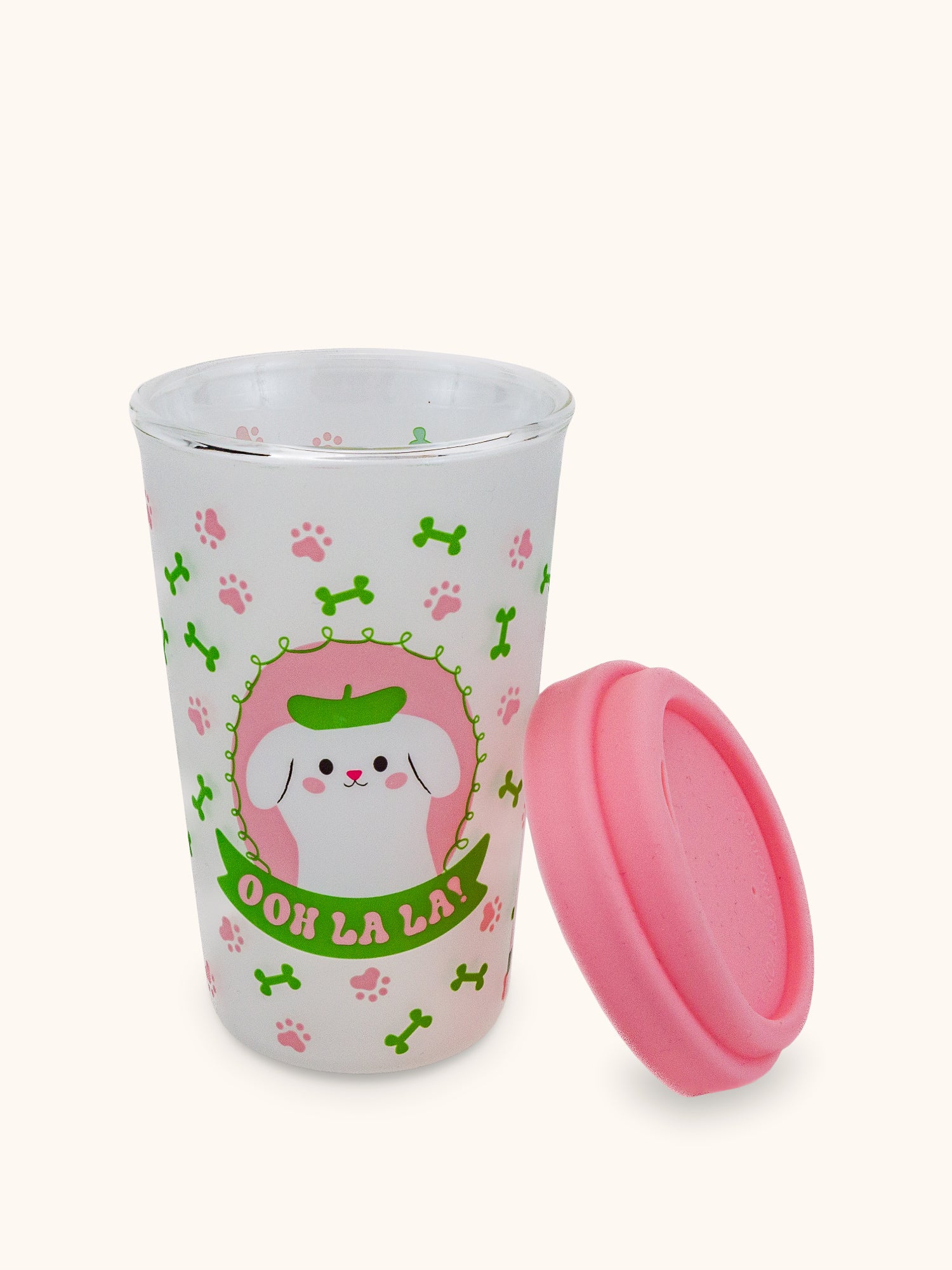 Ooh La La Pooch Glass Coffee Tumbler