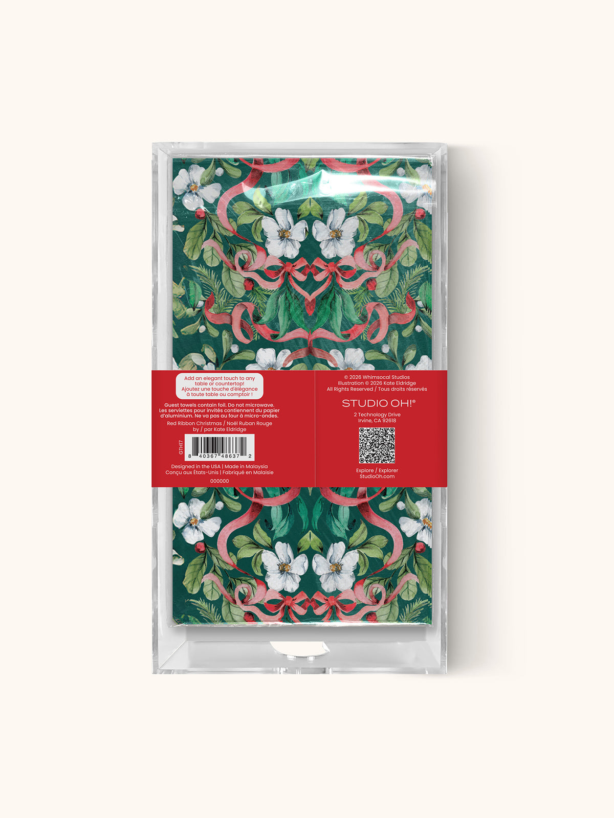 Red Ribbon Christmas Guest Towel Set