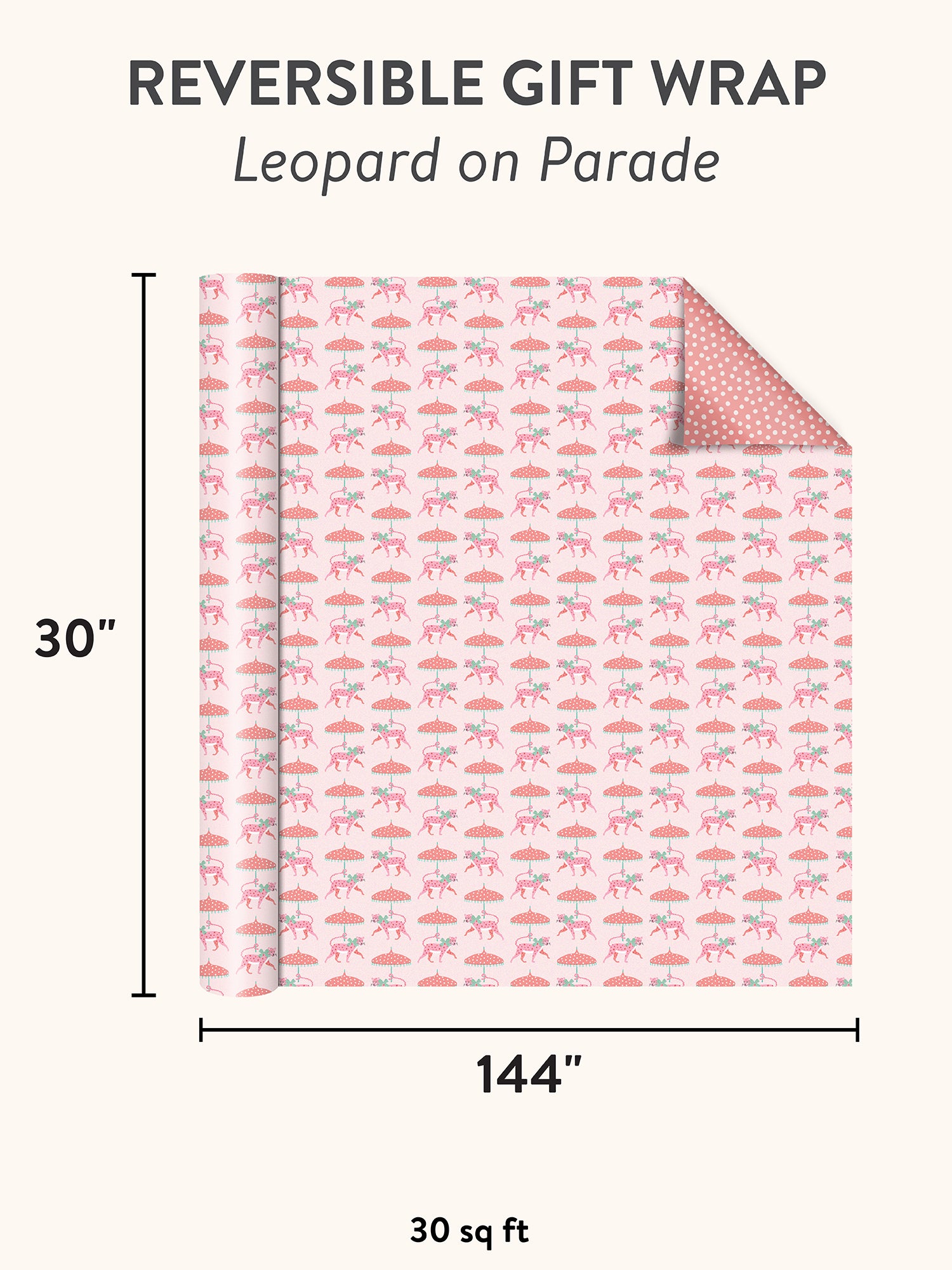 Leopard on Parade  Reversible Gift Wrap