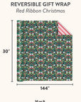 Red Ribbon Christmas Reversible Gift Wrap