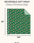 Cheery Christmas Dogs Reversible Gift Wrap