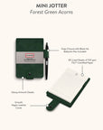 Hunter Forest Green Acorns Mini Jotter