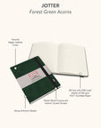 Hunter Forest Green Acorns Jotter