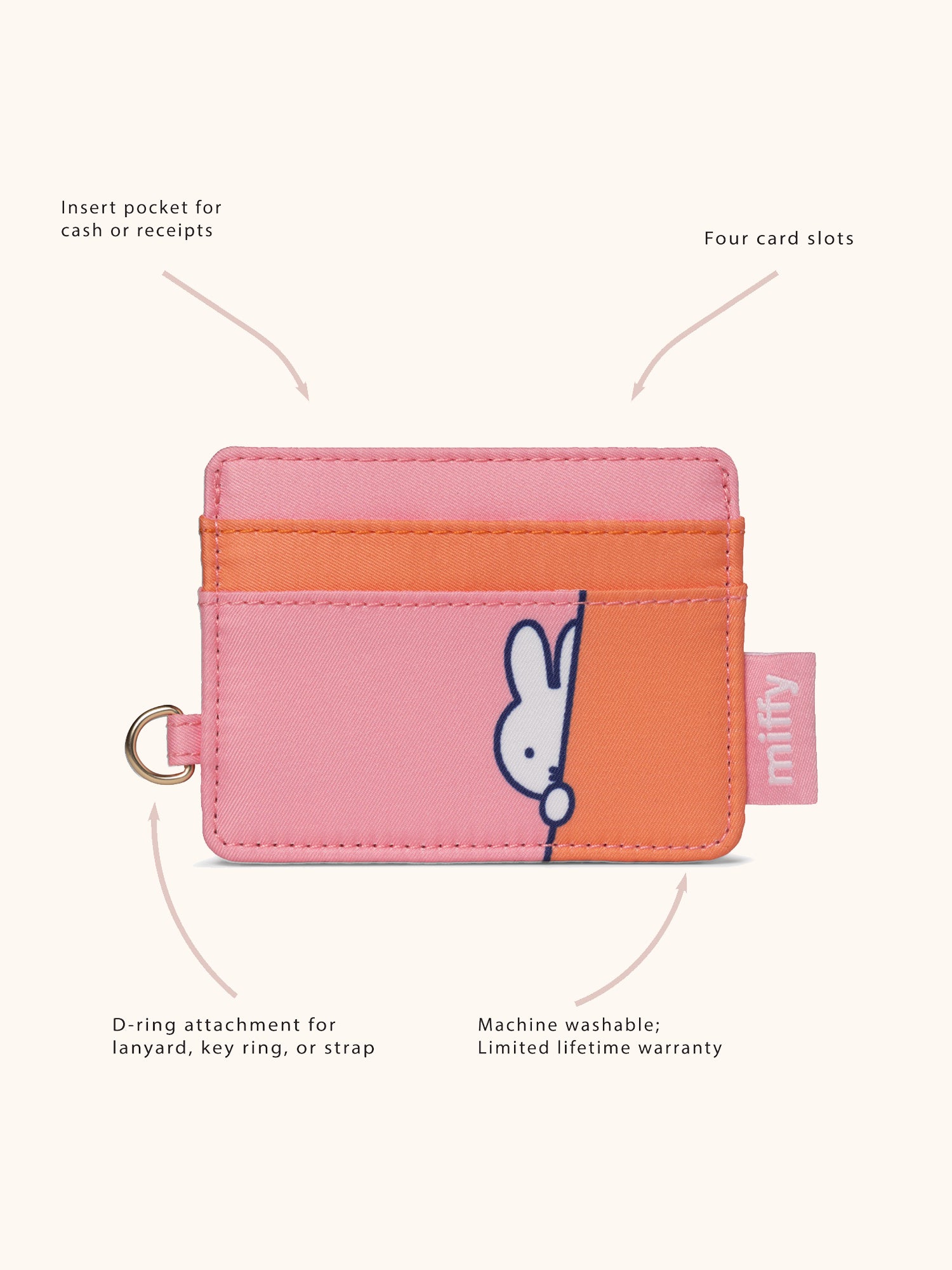 JuJuBe Miffy Flower Fields Be Charged Card Case - Pink &amp; Orange