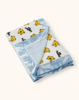 Mr. Happy Reversible Blanket folded with reverse side showing