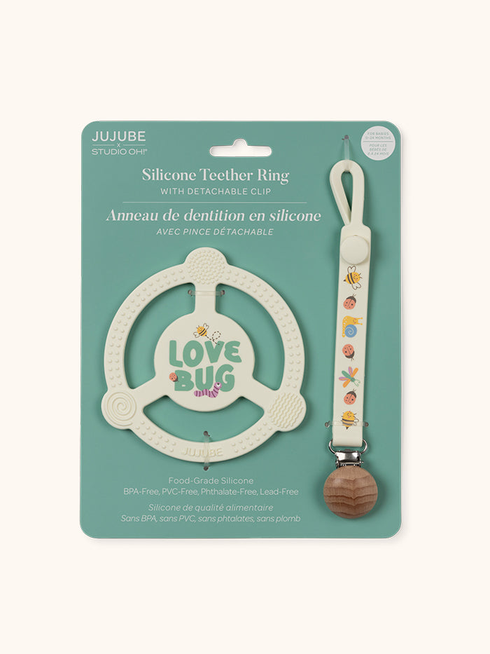Silicone Teether Ring - Love Bug