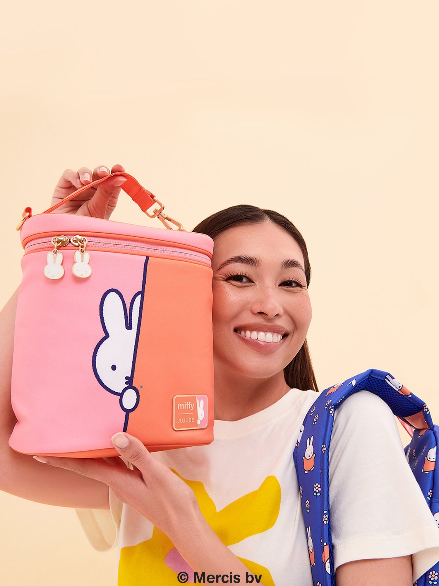 JuJuBe Miffy Flower Fields Fuel Cell Insulated Lunch Bag - Pink &amp; Orange
