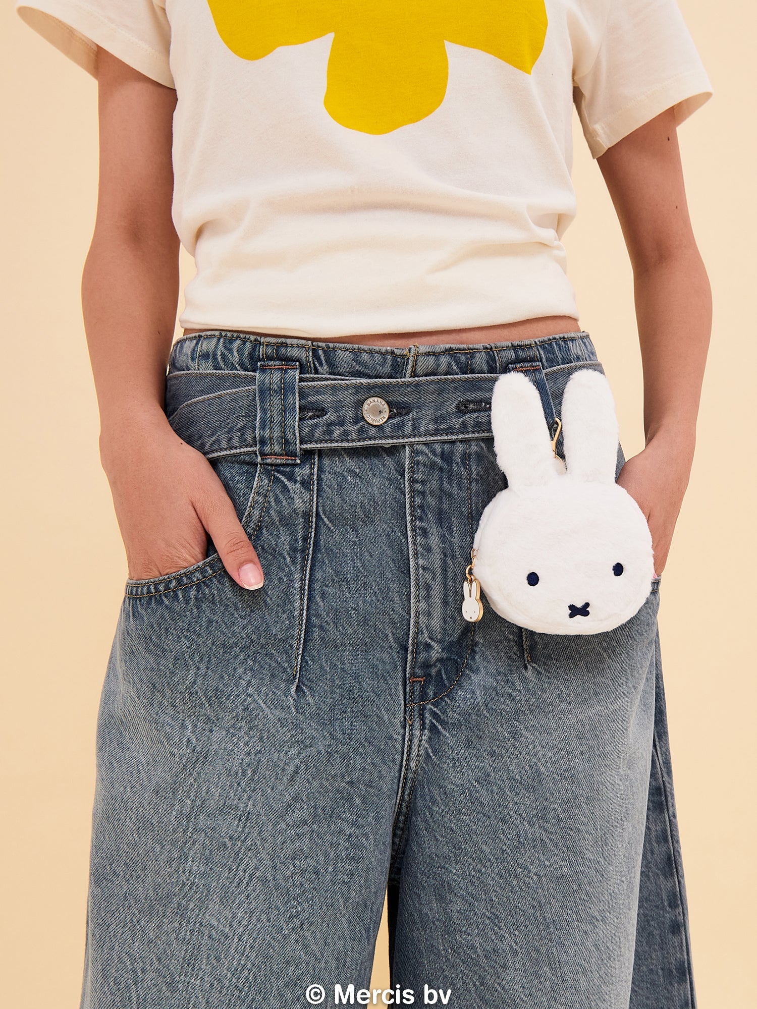 JuJuBe Miffy Flower Fields Plush Mini Pouch - White