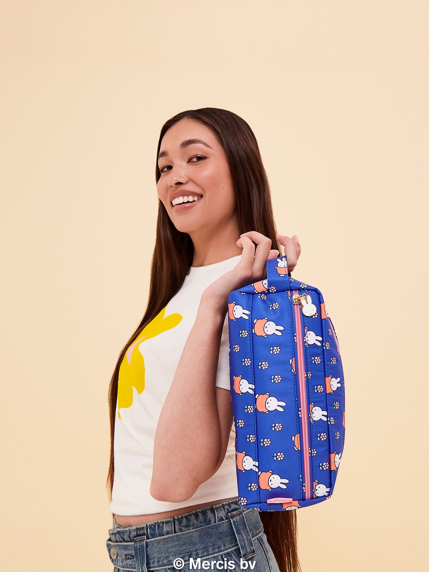 JuJuBe Miffy Flower Fields Be Dapper Toiletry Cosmetic Pouch - Blue &amp; Orange