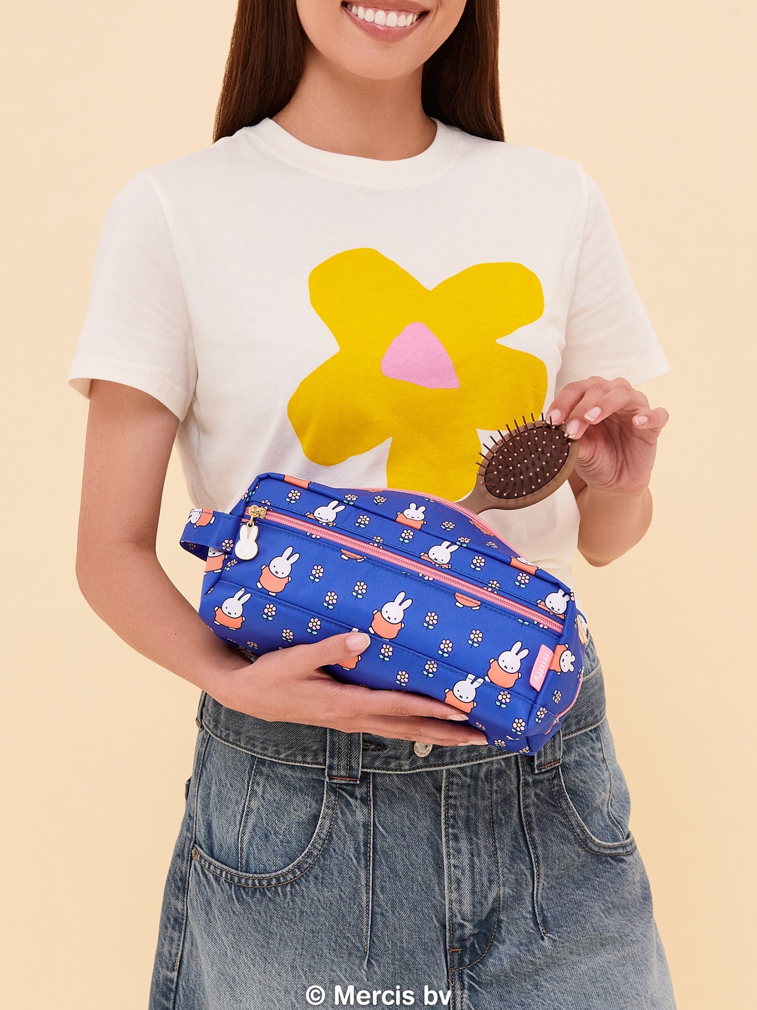 JuJuBe Miffy Flower Fields Be Dapper Toiletry Cosmetic Pouch - Blue &amp; Orange