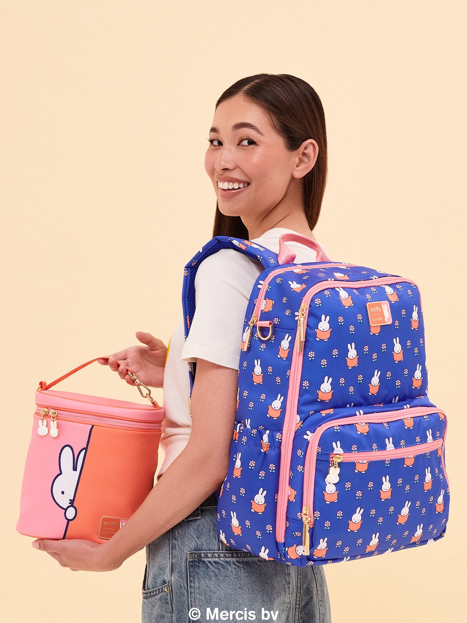 JuJuBe Miffy Flower Fields Zealous Backpack - Blue &amp; Orange