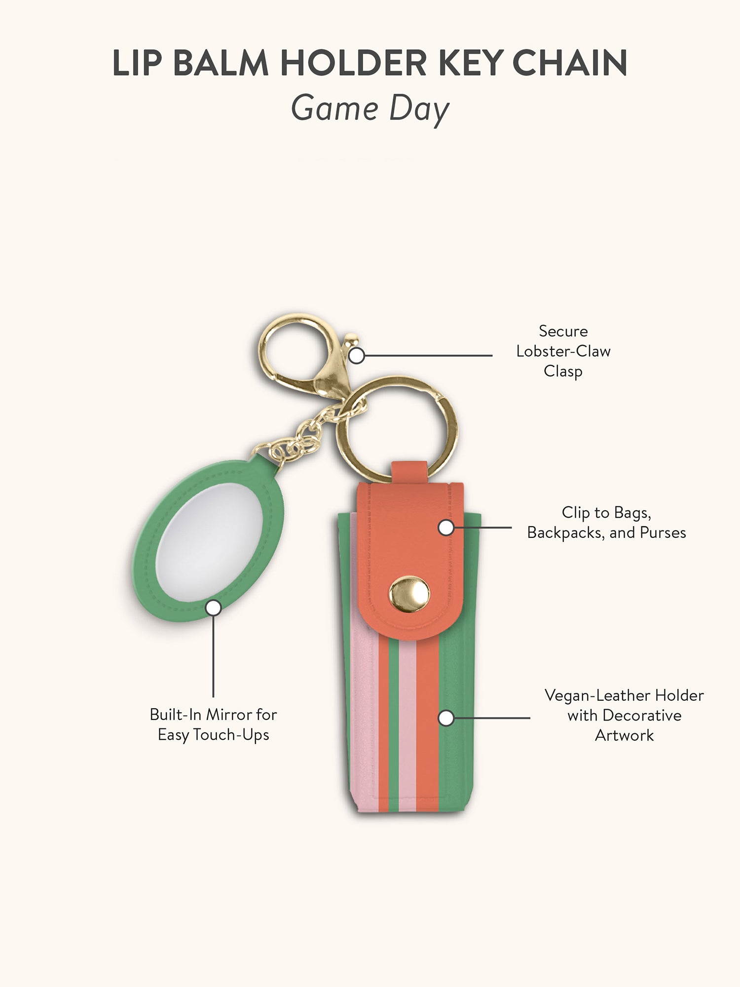 Game Day Lip Balm Holder Key Chain
