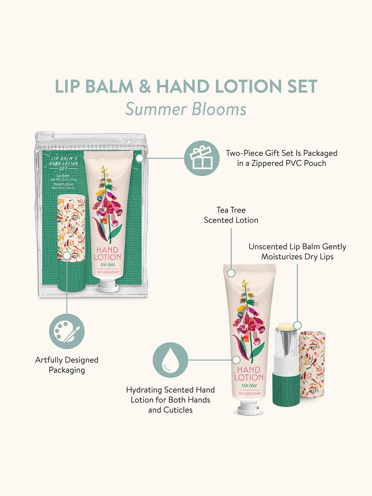 Summer Blooms Lip Balm & Hand Lotion Set