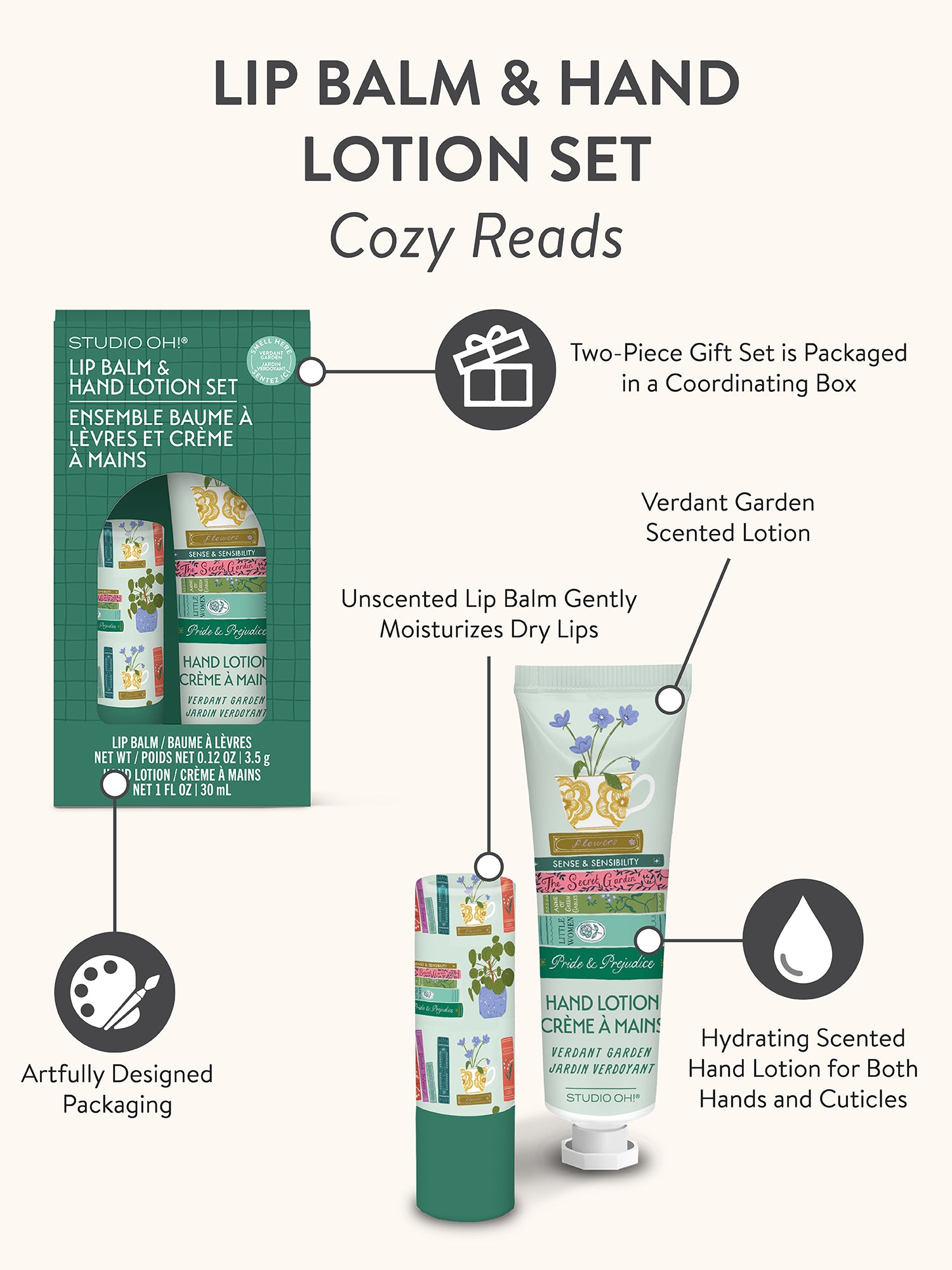 Cozy Reads Lip Balm & Hand Lotion Set – Studio Oh!