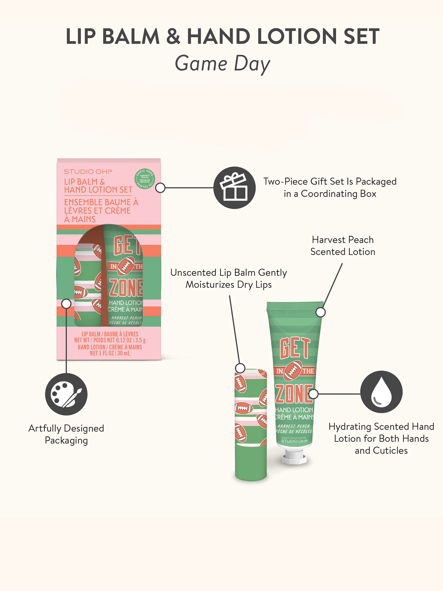 Game Day Lip Balm &amp; Hand Lotion Set